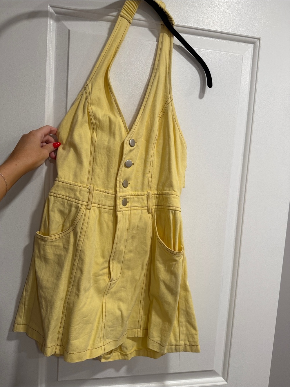 Hello Molly Yellow Halter One-Piece Romper